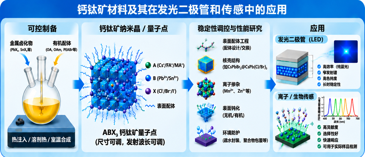 钙钛矿材料及其在发光二极管和传感中应用